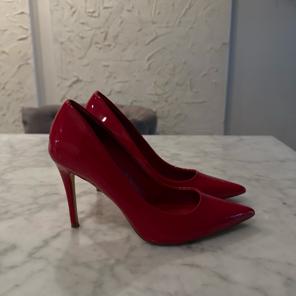 Elegant Red Patent Stiletto Heels